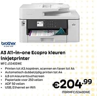 Brother a3 all-in-one ecopro kleuren inkjetprinter mfc-j5340dwe-Brother