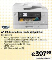 Brother a3 all-in one kleuren inkjetprinter mfc-j6940dw-Brother