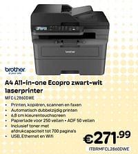 Brother a4 all-in-one ecopro zwart-wit laserprinter mfc-l2860dwe-Brother