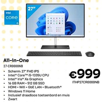 Promotions Hp all-in-one 27-cr0000nb - HP - Valide de 01/04/2024 à 30/04/2024 chez Compudeals