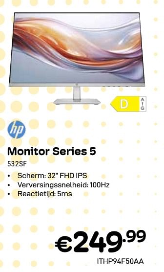 Promotions Hp monitor series 5 532sf - HP - Valide de 01/04/2024 à 30/04/2024 chez Compudeals