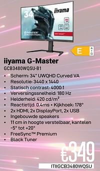 Iiyama g-master gcb3480wqsu-b1-Iiyama