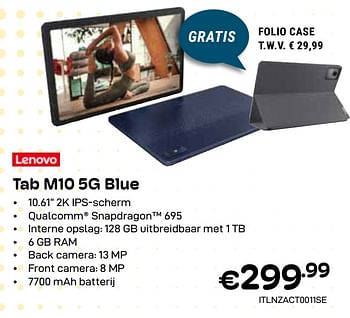 Promoties Lenovo tab m10 5g blue - Lenovo - Geldig van 01/04/2024 tot 30/04/2024 bij Compudeals