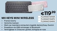 Promoties Logitech mx keys mini wireless - Logitech - Geldig van 01/04/2024 tot 30/04/2024 bij Compudeals