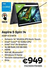 Acer aspire 5 spin 14 a5sp14-51mtn-Acer