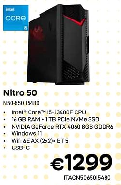 Acer nitro 50 n50-650 i5480