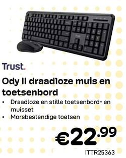 Trust ody ii draadloze muis en toetsenbord