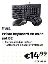 Trust primo keyboard en muis set be-Trust