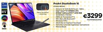 Promoties Asus proart studiobook 16 h7604ji-my043 - Asus - Geldig van 01/04/2024 tot 30/04/2024 bij Compudeals