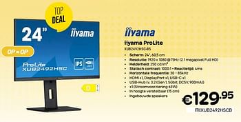 Promoties Iiyama prolite xub2492hsc-b5 - Iiyama - Geldig van 01/04/2024 tot 30/04/2024 bij Compudeals
