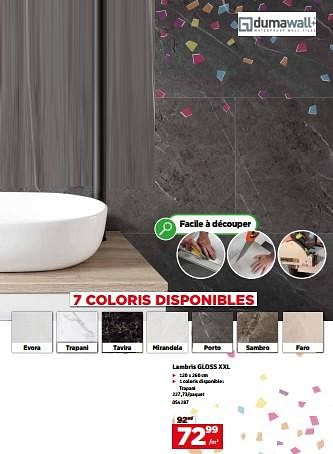 Promotions Lambris gloss xxl - Dumawall - Valide de 02/04/2024 à 21/04/2024 chez Mr. Bricolage