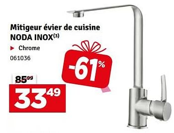 Promoties Mitigeur évier de cuisine noda inox - Huismerk - Mr. Bricolage - Geldig van 02/04/2024 tot 21/04/2024 bij Mr. Bricolage