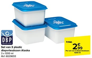 Promoties Set van 3 plastic diepvriesdozen alaska - DBP - Geldig van 03/04/2024 tot 15/04/2024 bij Carrefour