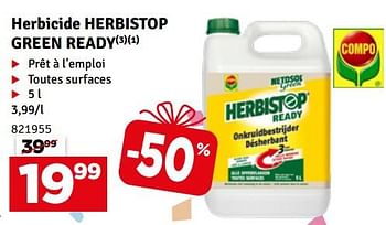 Promotions Herbicide herbistop green ready - Compo - Valide de 02/04/2024 à 21/04/2024 chez Mr. Bricolage