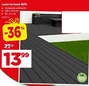 Promoties Lame terrasse wpc - Huismerk - Mr. Bricolage - Geldig van 02/04/2024 tot 21/04/2024 bij Mr. Bricolage