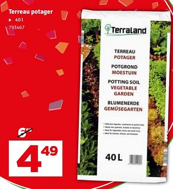 Promoties Terreau potager - Terraland - Geldig van 02/04/2024 tot 21/04/2024 bij Mr. Bricolage