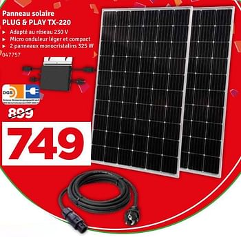 Promoties Panneau solaire plug + play tx 220 - Huismerk - Mr. Bricolage - Geldig van 02/04/2024 tot 21/04/2024 bij Mr. Bricolage