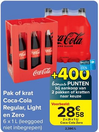 Promoties Coca cola zero - Coca Cola - Geldig van 03/04/2024 tot 15/04/2024 bij Carrefour
