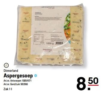 Promoties Aspergesoep - Dinnerland - Geldig van 04/04/2024 tot 22/04/2024 bij Sligro