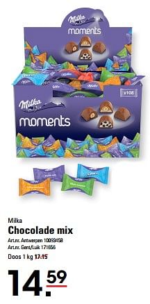 Promotions Chocolade mix - Milka - Valide de 04/04/2024 à 22/04/2024 chez Sligro