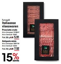 Italiaanse vleeswaren prosciutto crudo-Fumagalli
