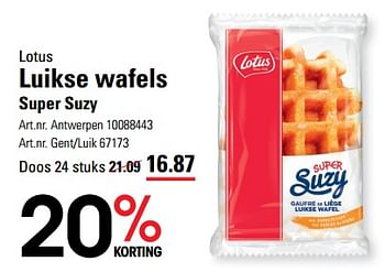 Promotions Luikse wafels super suzy - Lotus Bakeries - Valide de 04/04/2024 à 22/04/2024 chez Sligro