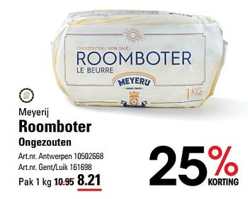 Promoties Roomboter ongezouten - Meyerij - Geldig van 04/04/2024 tot 22/04/2024 bij Sligro