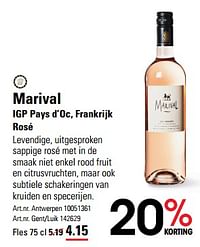 Marival igp pays d`oc rosé-Rosé wijnen