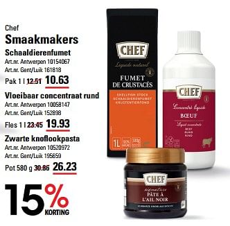 Promoties Smaakmakers schaaldierenfumet - Chef - Geldig van 04/04/2024 tot 22/04/2024 bij Sligro