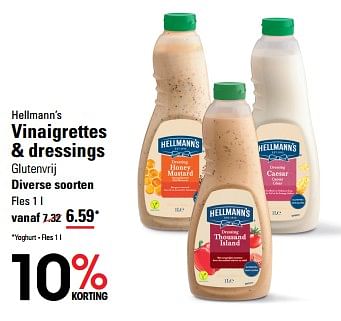 Promotions Vinaigrettes + dressings - Hellmann's - Valide de 04/04/2024 à 22/04/2024 chez Sligro