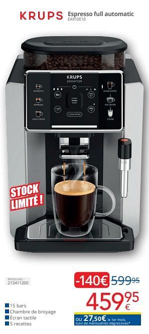 Promotions Krups espresso full automatic ea910e10 - Krups - Valide de 01/04/2024 à 30/04/2024 chez Eldi