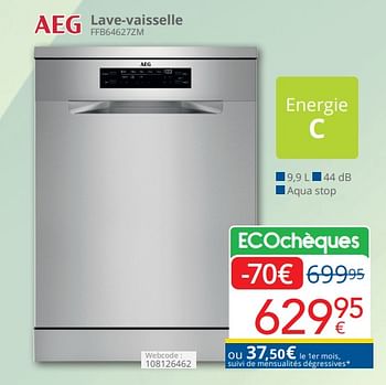 Promoties Aeg lave-vaisselle ffb64627zm - AEG - Geldig van 01/04/2024 tot 30/04/2024 bij Eldi