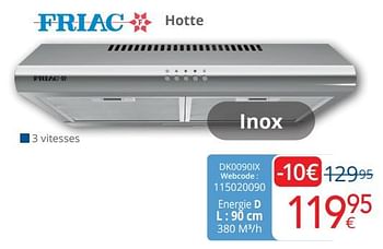 Promoties Friac hotte dk0090ix - Friac - Geldig van 01/04/2024 tot 30/04/2024 bij Eldi