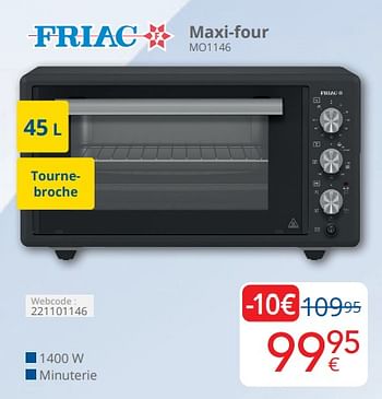 Promotions Friac maxi-four mo1146 - Friac - Valide de 01/04/2024 à 30/04/2024 chez Eldi
