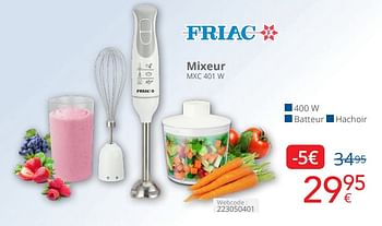 Promoties Friac mixeur mxc 401 w - Friac - Geldig van 01/04/2024 tot 30/04/2024 bij Eldi