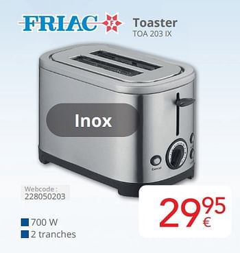 Promoties Friac toaster toa 203 ix - Friac - Geldig van 01/04/2024 tot 30/04/2024 bij Eldi