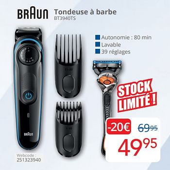 Promoties Braun tondeuse à barbe bt3940ts - Braun - Geldig van 01/04/2024 tot 30/04/2024 bij Eldi