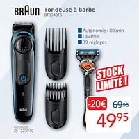 Promotions Braun tondeuse à barbe bt3940ts - Braun - Valide de 01/04/2024 à 30/04/2024 chez Eldi
