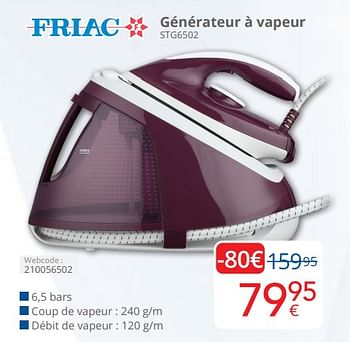 Promotions Friac générateur à vapeur stg6502 - Friac - Valide de 01/04/2024 à 30/04/2024 chez Eldi