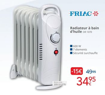 Promoties Friac radiateur à bain d’huile or 1070 - Friac - Geldig van 01/04/2024 tot 30/04/2024 bij Eldi