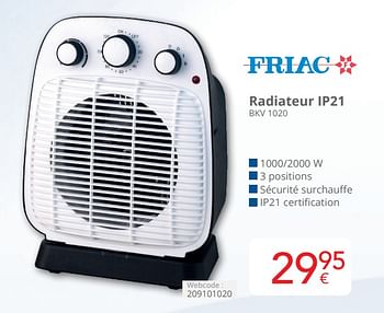 Promoties Friac radiateur ip21 bkv 1020 - Friac - Geldig van 01/04/2024 tot 30/04/2024 bij Eldi