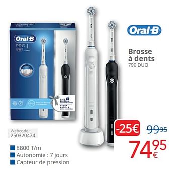 Promoties Oral-b brosse à dents 790 duo - Oral-B - Geldig van 01/04/2024 tot 30/04/2024 bij Eldi