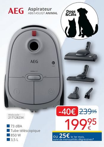 Promoties Aeg aspirateur ab61a5ugt animal - AEG - Geldig van 01/04/2024 tot 30/04/2024 bij Eldi