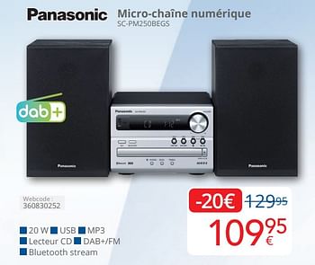 Promoties Panasonic micro-chaîne numérique sc-pm250begs - Panasonic - Geldig van 01/04/2024 tot 30/04/2024 bij Eldi