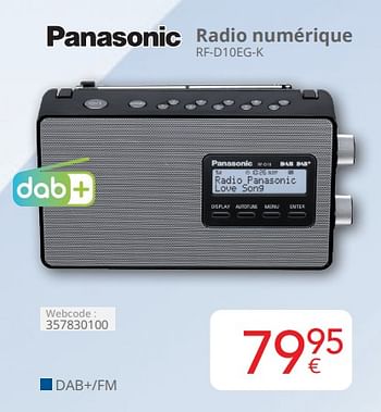 Promotions Panasonic radio numérique rf-d10eg-k - Panasonic - Valide de 01/04/2024 à 30/04/2024 chez Eldi