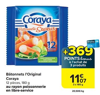 Promotions Bâtonnets l’original coraya - Coraya - Valide de 03/04/2024 à 15/04/2024 chez Carrefour
