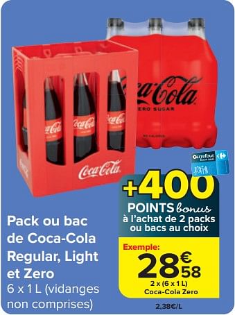 Promotions Coca-cola zero - Coca Cola - Valide de 03/04/2024 à 15/04/2024 chez Carrefour