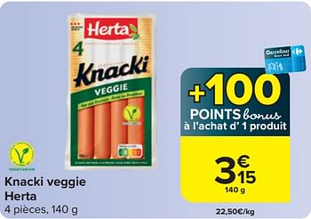 Promotions Knacki veggie herta - Herta - Valide de 03/04/2024 à 15/04/2024 chez Carrefour