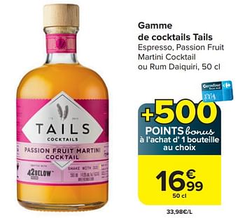 Promotions Gamme de cocktails tails - Tails Cocktails - Valide de 03/04/2024 à 15/04/2024 chez Carrefour
