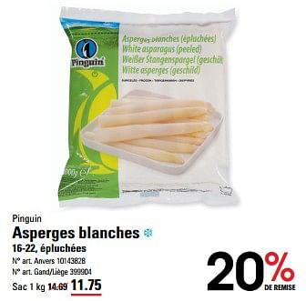 Promoties Asperges blanches - Pinguin - Geldig van 04/04/2024 tot 22/04/2024 bij Sligro